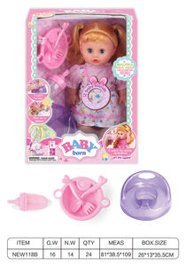 Good Style Kids 10 Inch 12 Sounds Ic Newborn Baby Dolls Toys With Absorbent Bottle Urine Basin Diaper Comb Mirror <strong>Cutlery</strong> - Product Image 5