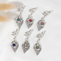 Vente en gros de breloques de tresse de cheveux de feuille de beauté avec des poignets d'anneau de cheveux d'alliage de diamant dreadlocks accessoires décoration de bijoux