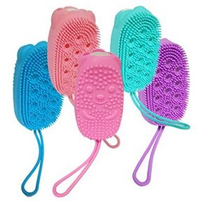 USSE Double Sided Silicone Sponge Bath Brush with Soft Brush Head and Hard Massage <b>Scrubber</b> Model USSE111 - Product Image 3