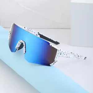 软橡胶半框一个大镜片运动太阳镜防滑舒适床单防紫外线户外太阳镜