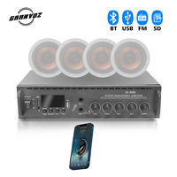 Récepteur d'amplificateur de PA professionnel 30W impédance 4ohm avec entrée USB BT SD 2 micro haut-parleur de plafond mural coque en métal