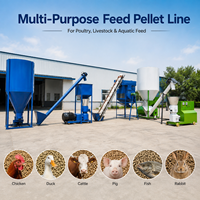 Équipement de moulin à aliments pour volailles directement de l'usine avec broyeur à marteaux, mélangeur, pelletiseur, refroidisseur et unité d'ensachage