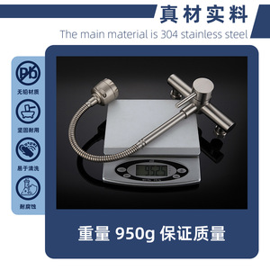 Jboyun Stainless Steel Wall Mounted Kitchen Faucet 2 Handle Ceramic Valve 360 Degree Rotate Modern Style - Product Image 4