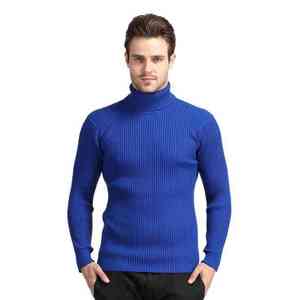 Nuovo Maglione Invernale da <span class=keywords><strong>Uomo</strong></span> Versione Coreana Tinta Unita <span class=keywords><strong>Slim</strong></span> Fit Collo Alto in Lana Maglione da <span class=keywords><strong>Uomo</strong></span> Abbigliamento Maschile - Product Image 4