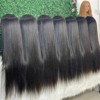 Perruque Lace Front en Cheveux Humains Brésiliens Lisses en Gros, Perruques HD Lace, Perruques Naturelles en Cheveux Humains pour Femmes Noires, Cheveux Brésiliens Bruts