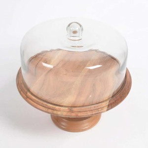 Handmade Wooden <b>Cake</b> <b>Stands</b> with Glass <b>Dome</b> - Product Image 4