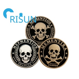 Souvenir personalizzato 3D teste o code scheletro sfida moneta personalizzata Memento Mori Vivere moneta 3D sfida scheletro - Product Image 1