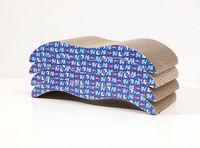 Grattoir pour chat en carton ondulé durable et écologique, forme en M, tapis de grattage