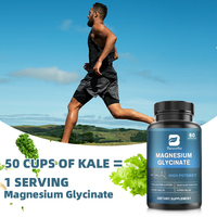 BEWORTHS Capsules de glycinate de magnésium Complément alimentaire 60 capsules 2 capsules par jour pour le sommeil, la santé des articulations et des muscles, le stress