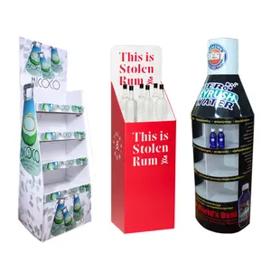 Attractive Printing Energy Drink Cans Cardboard Floor Display with Base Advertising