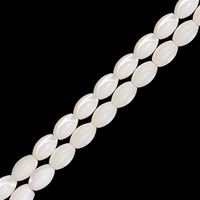 White Mother of Pearl Rice Drum Beads