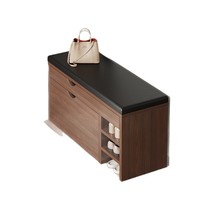 Tabouret et banc à bascule modernes avec siège rembourré, étagère à chaussures en panneau synthétique personnalisable pour l'entrée de la maison
