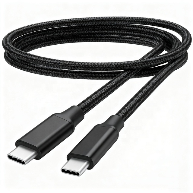USB C to USB C 100 240 w Pd Cable Ce Rohs Nylon Braided 1 2 m Custom 1m 2m 100W 240W Fast Charging 3.2 20Gbps Type-c Data Cable