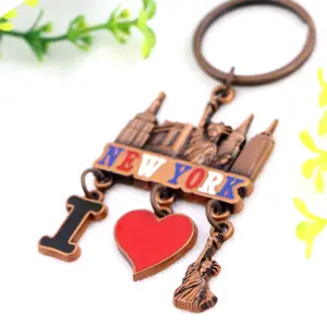 Chinese Custom Design Shape New York Tourist Souvenir Metal Keychain Key Chain