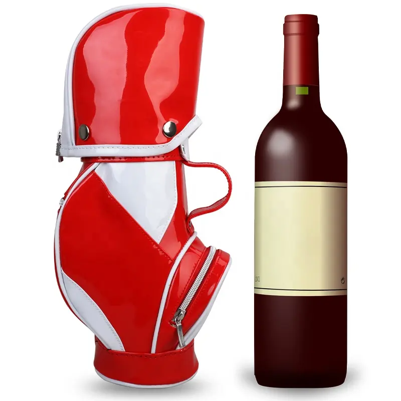 Come vera borsa da Golf portatile di alta qualità per bottiglia di vino rosso borsa da Golf in pelle per vino da Golf Mini borsa impermeabile per vino