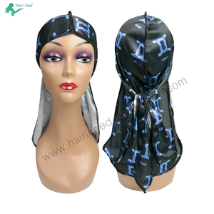 Ensemble de bonnets unisexe en satin <span class=keywords><strong>Durag</strong></span> soyeux de créateur à bas prix Usine de haute qualité avec logo personnalisé - Product Image 4
