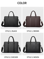Sac messager horizontal en cuir PU pour homme, léger, pour documents A4, bandoulière, résistant à l'eau, durable, pour le travail et les voyages