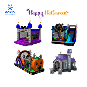 Castillo de rebote con temática de Halloween perfecto para celebraciones de guardería reuniones familiares fantasmas lindos fácil almacenamiento diseño seguro para niños - Product Image 5