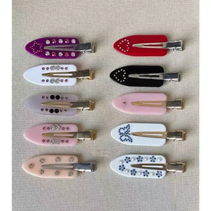 Barrette à cheveux vintage tendance avec strass, barrette papillon en acétate, pinces à cheveux sans couture pour maquillage - Product Image 5