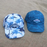 Casquettes de papa non structurées de haute qualité, personnalisées, avec logo tissé, 6 panneaux, entièrement imprimées, pour l'extérieur, le surf, l'été et la plage, vente en gros