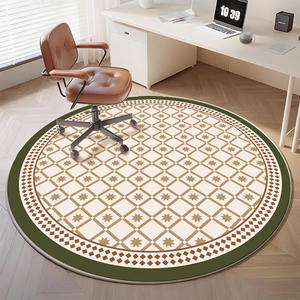 พรมกำมะหยี่คริสตัลทรงกลมสไตล์ฝรั่งเศส ลายตาข่าย สำหรับห้องนั่งเล่น ห้องนอน พรมปูพื้นบ้าน รุ่น 4-0125 - Product Image 2