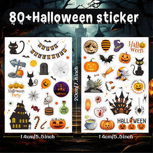 Adesivi <span class=keywords><strong>in</strong></span> Vinile Olografici a Forma di Zucca, Impermeabili, <span class=keywords><strong>Decorazioni</strong></span> Fai-<span class=keywords><strong>da</strong></span>-Te <span class=keywords><strong>per</strong></span> Feste di <span class=keywords><strong>Halloween</strong></span>, Decalcomanie Spaventose <span class=keywords><strong>per</strong></span> Bambini - Product Image 2