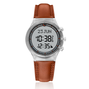 2024 islámico Digital resistente <span class=keywords><strong>al</strong></span> agua reloj inteligente musulmán Azan oración reloj Auto Qibla brújula <span class=keywords><strong>Al</strong></span> <span class=keywords><strong>Fajar</strong></span> reloj deportivo banda de cuero - Product Image 1
