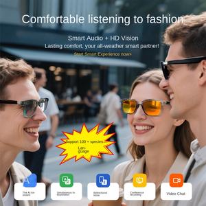 Gafas Inteligentes con IA GT51, Encendido/Apagado Automático, Diseño de Bisagra de Resorte de ABS y PC, Control Táctil y por Voz, Traducción por IA - Product Image 4