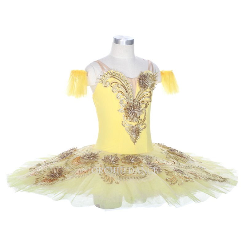 Professional Ballet Costumes - Gold Tutu Performance Wear