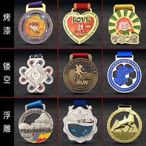 เหรียญโลหะสั่งทำพิเศษ น้ำหนัก 120 กรัม ผิวแบบนูน พร้อมพิมพ์โลโก้ สำหรับการแข่งขันกีฬา มาราธอนในเมือง ของที่ระลึก ของขวัญทางธุรกิจ - Product Image 2