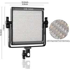 GVM 560AS Kit d'éclairage photographique bicolore à 560 LED pour studio vidéo Application d'éclairage numérique à distance réglable - Product Image 5