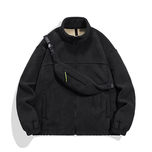 <span class=keywords><strong>Veste</strong></span> polaire unisexe zippée haut de gamme, couleur unie, sur mesure par le fabricant, grande taille, vêtement chaud - Product Image 3