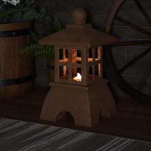 सजावटी फ्रीस्टैंडिंग जापानी उद्यान फव्वारा एशियाई शिवालय आउटडोर बुदबुदाती पानी के फव्वारे के साथ एलईडी रोशनी - Product Image 5