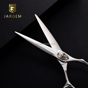 Ciseaux de coiffure à lame de forme élégante, logo personnalisé, design tête de mort, outils de barbier et de salon - Product Image 2