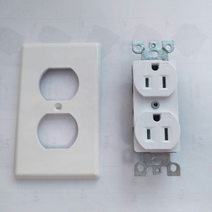Plaque de <span class=keywords><strong>cache</strong></span>-prise murale esthétique Barep homologuée UL, 1 poste, blanche, en PVC/PC, pour usage domestique - Product Image 1