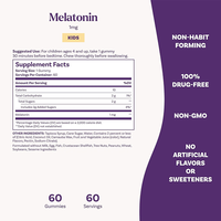 Complément alimentaire en gommes à la saveur naturelle de framboise, 1 mg de mélatonine, pour un sommeil profond, marque privée OEM en gros, pour enfants, pour s'endormir plus rapidement