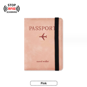 Portefeuille porte-passeport familial en cuir PU rose bon marché avec logo personnalisé - Product Image 6