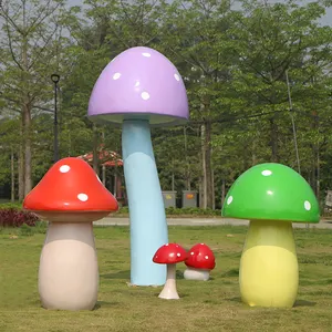 Décoration géante accessoires de champignon/décoration de jardin sculpture champignon/grande statue de champignon en résine