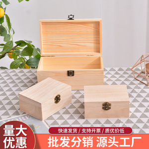 Caja de almacenamiento de madera cuadrada de 14x10,5x6,5 cm, caja de joyería con tapa abatible, decorativa hecha a mano - Product Image 4