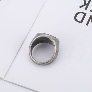 แหวนเงินไทเทเนียมสไตล์ยุโรปอเมริกันย้อนยุค ลายเหรียญรูปคน 3 มิติ สำหรับผู้ชาย ของขวัญเครื่องประดับ - Product Image 4