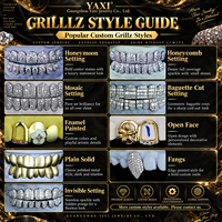 Grillz dentaires personnalisés pour lune de miel, en Moissanite VVS et diamant de laboratoire, en Argent S925, Or massif 10K 14K 18K, pour Hommes et Femmes