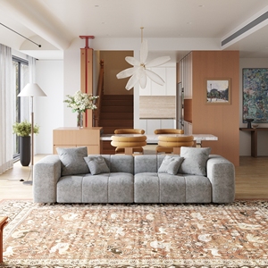 Atunus <strong>in</strong> Stock Soft Linen Fabric Gray Modern Living Room <strong>Wood</strong> <strong>Frame</strong> 3 4 7 Seater Nordic Family Modular Sectional <strong>Sofa</strong> Couch Set - Product Image 3