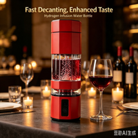 Bouteille d'eau riche en hydrogène nouvelle génération SPE PEM à double chambre 8000PPB, approuvée CE FDA, compatible avec le vin, le thé et les poudres