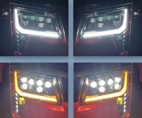 Phare de camion Sinotruk Howo MAX Full LED 184W avec 6 projecteurs basse et 12 projecteurs haute, DRL en forme de L, Plug and Play 24V