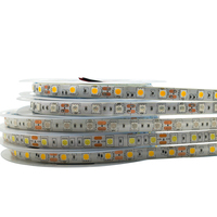 Lampu Strip LED Fleksibel PCB 12V 14.4W 5050SMD 60LED/m 5M RGB Warna Tunggal IP65, Dapat Diredupkan dengan Remote IR dan Aplikasi