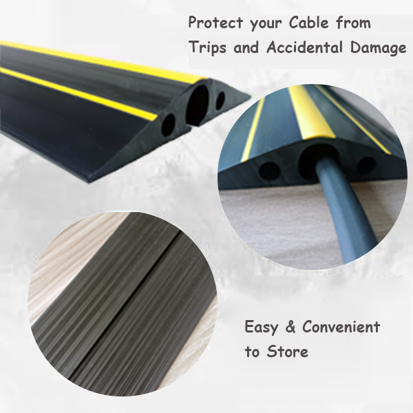 Flexible & Durable Heavy - PVC Floor Cable Cover Wire Protector Weather Sealing Strips Rubber Products