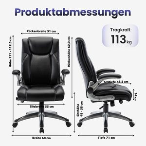 Luxuriöser Ergonomischer Stuhl Hochwertiges Atmungsaktives PU-Leder Verstellbarer Drehbarer Komfortabler Büro-Gaming-Stuhl mit Stabilem Sockel - Product Image 3