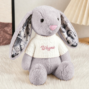 Jouets en peluche <span class=keywords><strong>lapin</strong></span> en gros, rembourrage en coton PP, 28 cm, 40 cm, personnalisables avec photos et texte brodé, <span class=keywords><strong>lapin</strong></span> en peluche à longues oreilles - Product Image 2