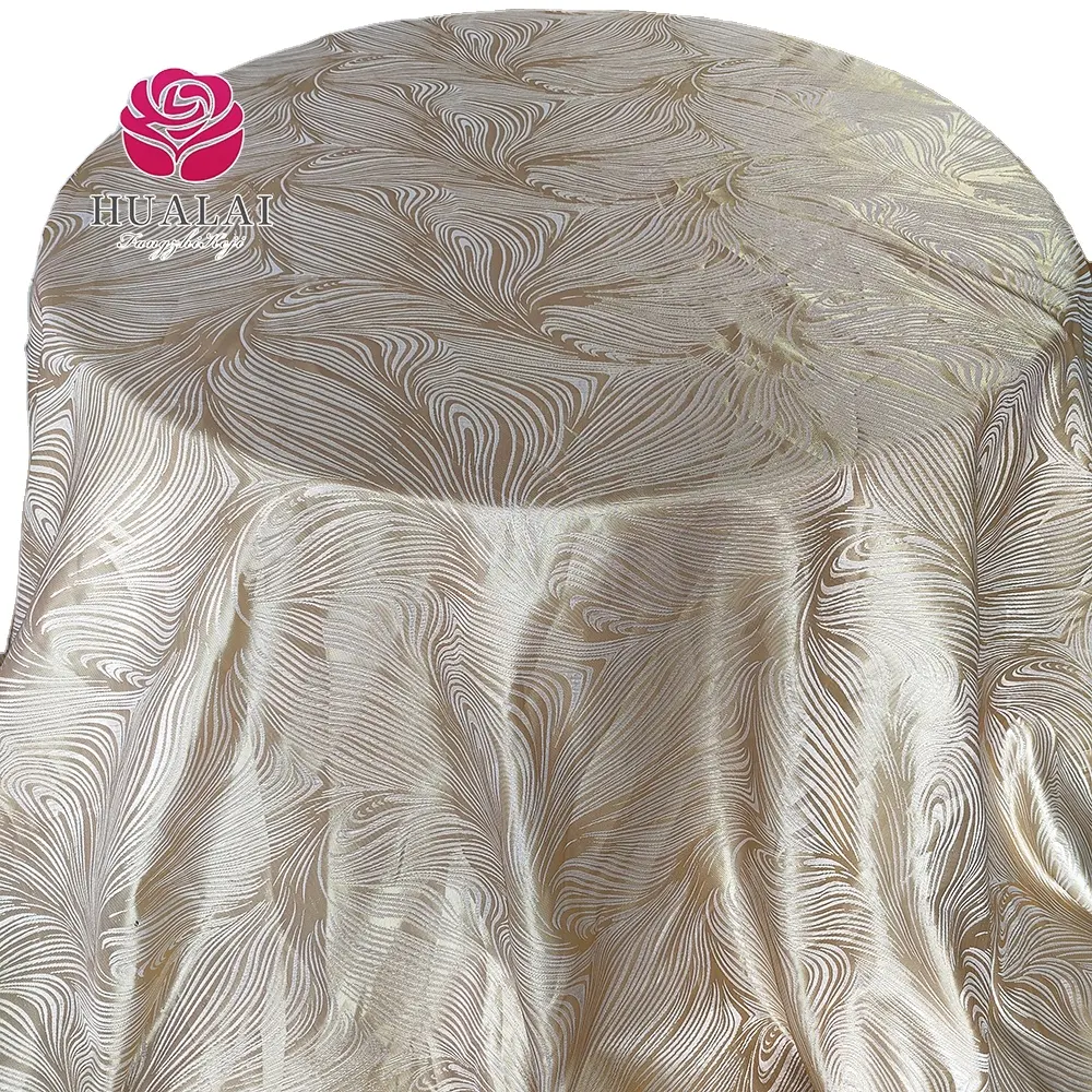 Brilliant Crochet Gold 100polyester Jacquard Wedding Table Cloth cover Linen For party wedding