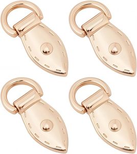 CALFOVERA PCS Handbag Side Clip Buckles Metal Leaf Shape D Rings For Purse Golden Bag Strap Mount <b>Hook</b> Alloy Detachable D Ring P - Product Image 1